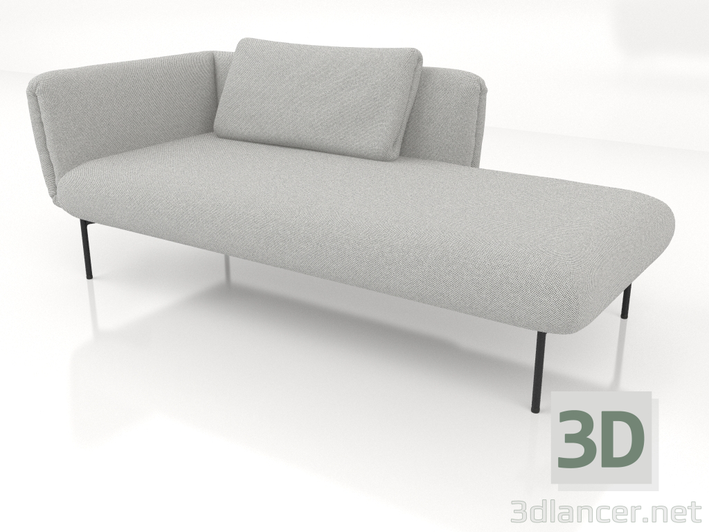 Modelo 3d Chaise longue 190 à esquerda (opção 1) - preview