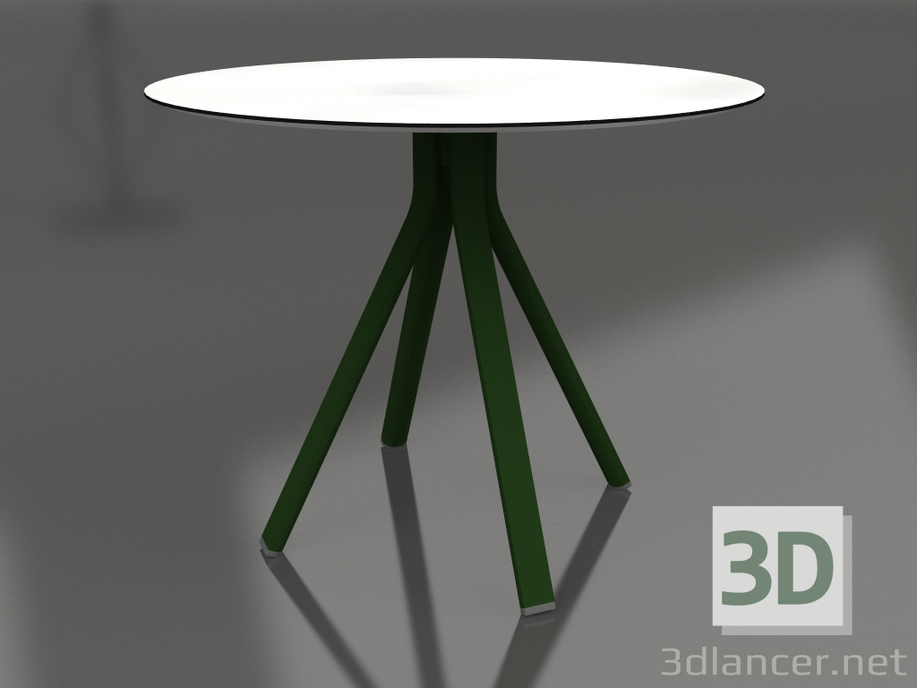 Modelo 3d Mesa de jantar redonda com perna de coluna Ø90 (verde garrafa) - preview