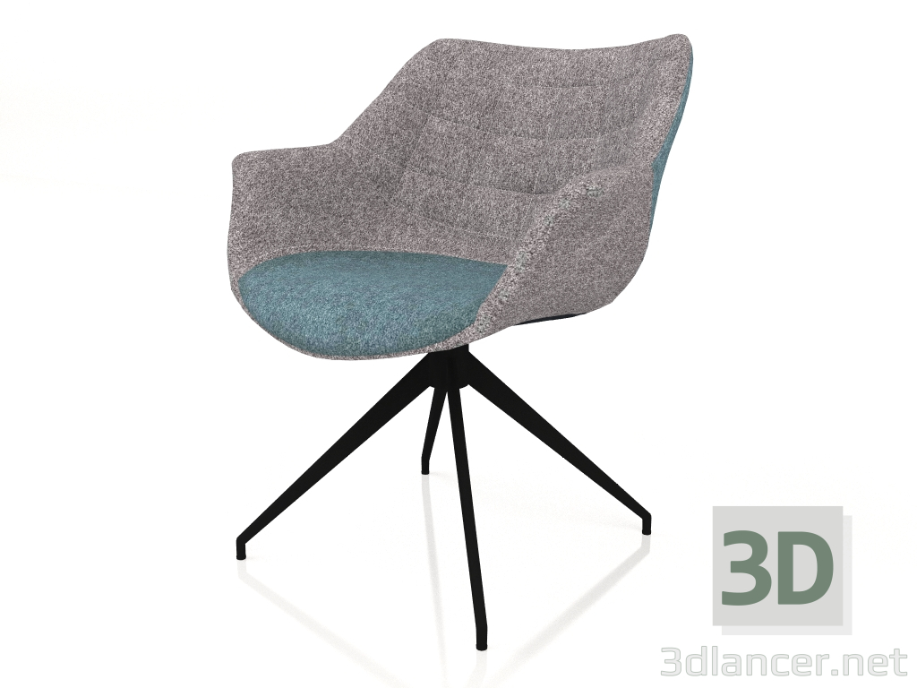 3d model Silla giratoria Doulton (Azul) - vista previa