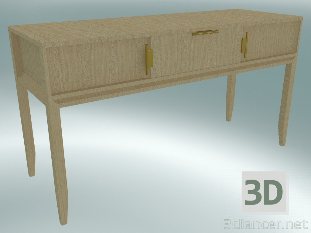 3d model Console with 3 drawers (Light Oak) - preview