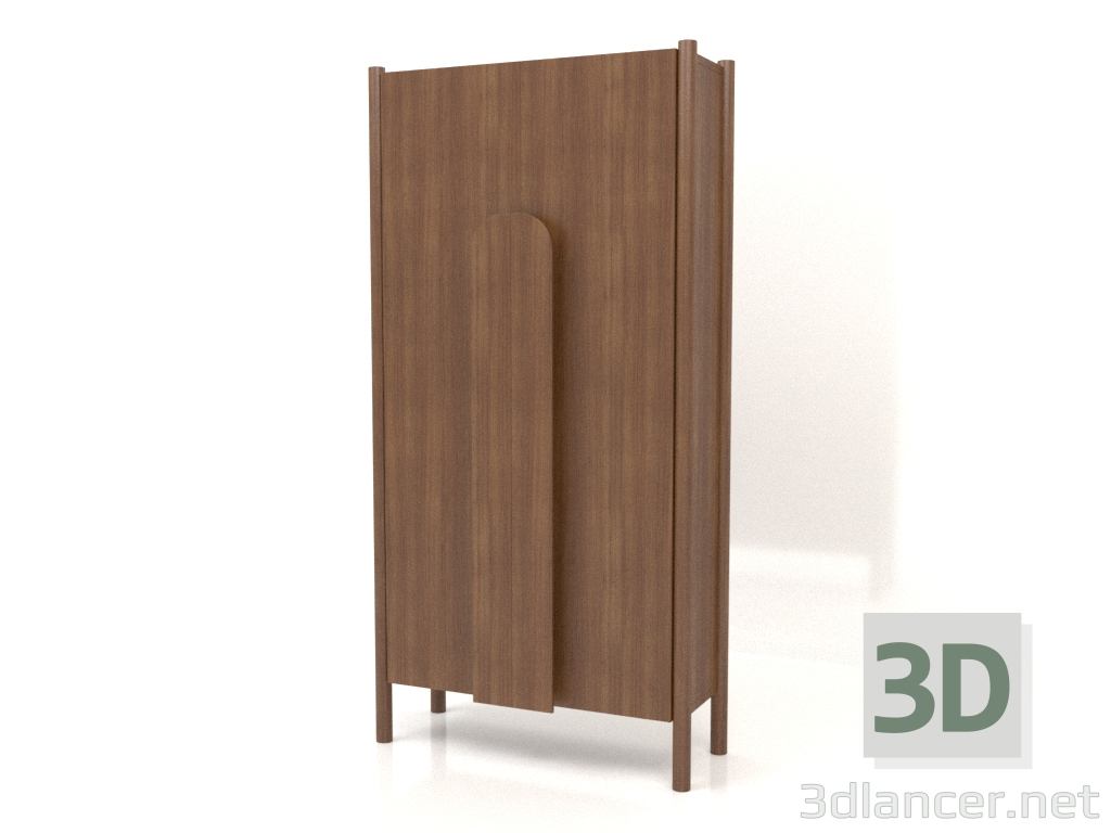 3d model Armario con tiradores largos W 01 (800x300x1600, madera marrón claro) - vista previa