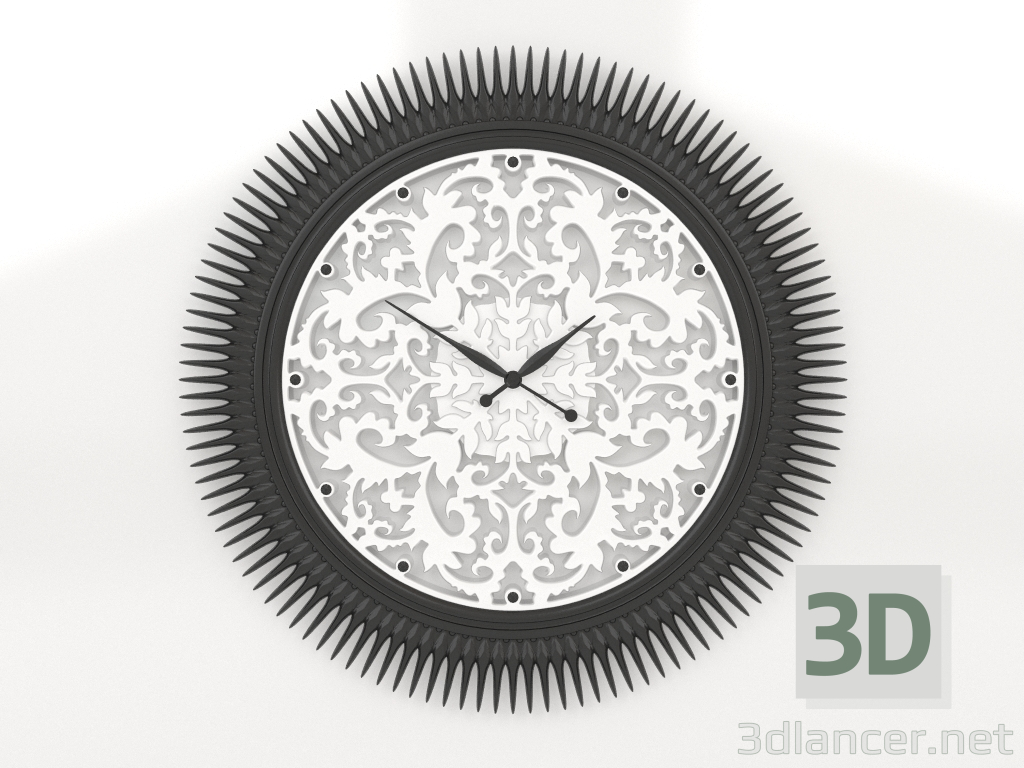 3d model Reloj de pared ARROW (negro) - vista previa