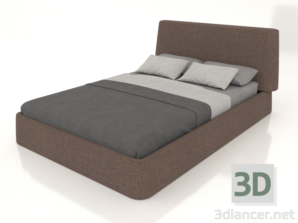 modello 3D Letto matrimoniale Picea 1400 (marrone) - anteprima