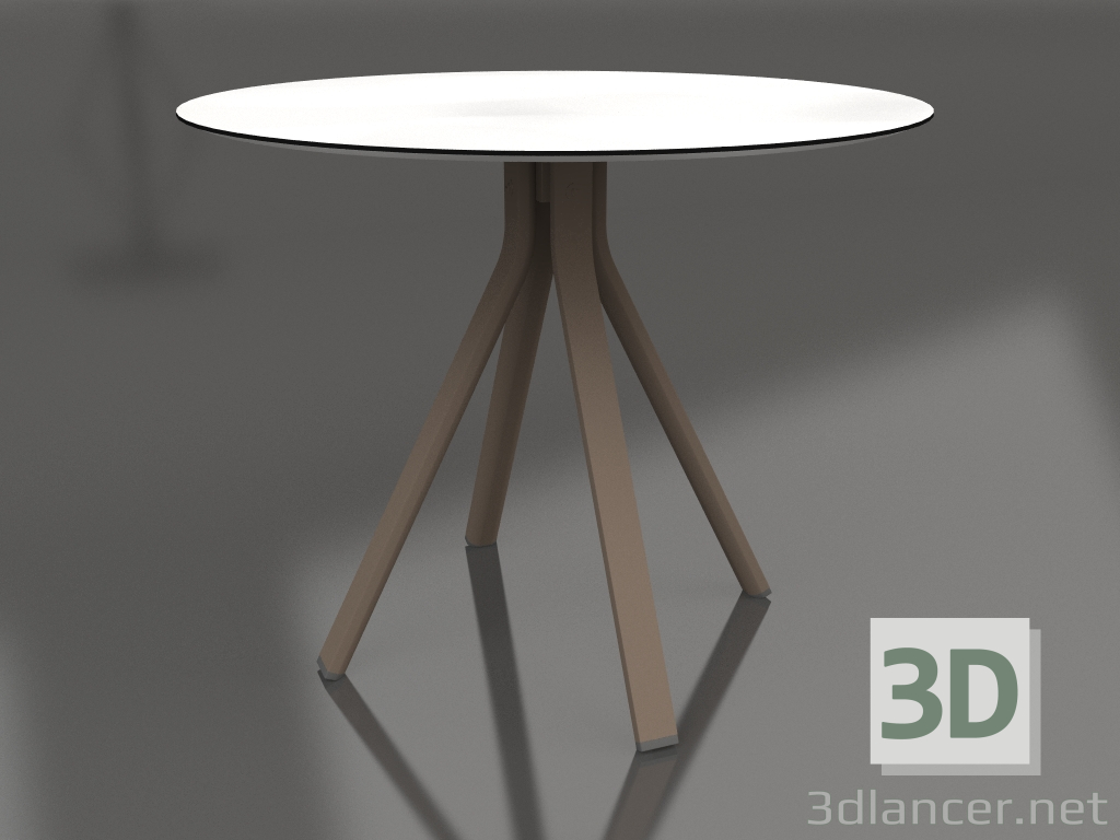 3d model Round dining table on column leg Ø90 (Bronze) - preview