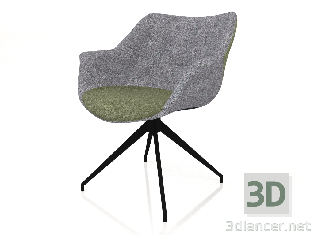 3d model Silla giratoria Doulton (Verde) - vista previa