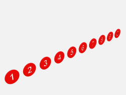 Raccolta di numeri rotondi rossi