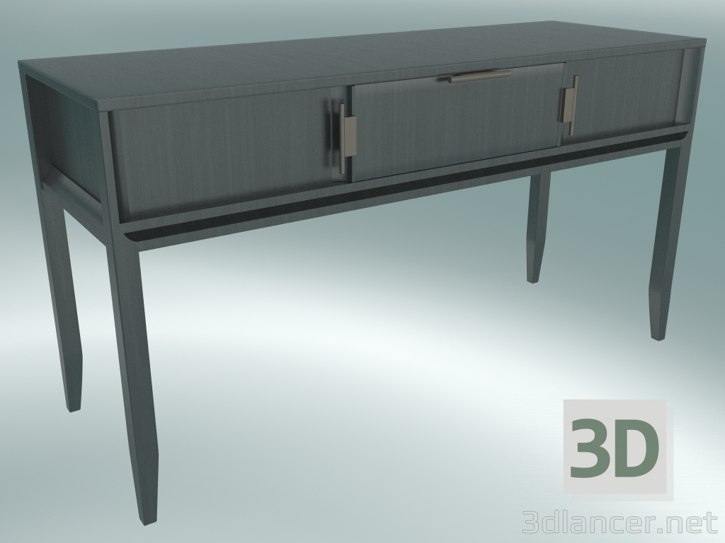 modello 3D Console con 3 cassetti (Rovere grigio) - anteprima