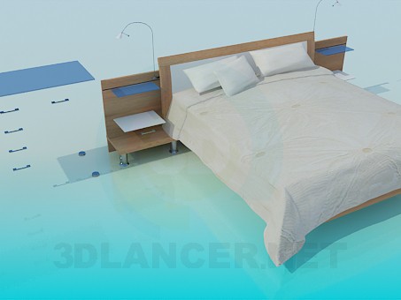 3d model Double bed - preview