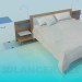 3d model Cama de matrimonio - vista previa