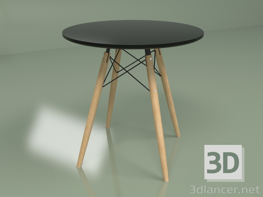 3d model Mesa de comedor Eiffel diámetro 70 (negro) - vista previa