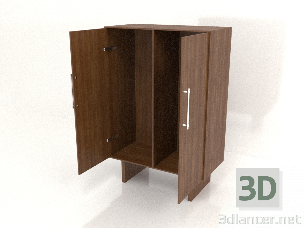 3d model Armario W 02 (800x400x1200 abierto, madera marrón claro) - vista previa