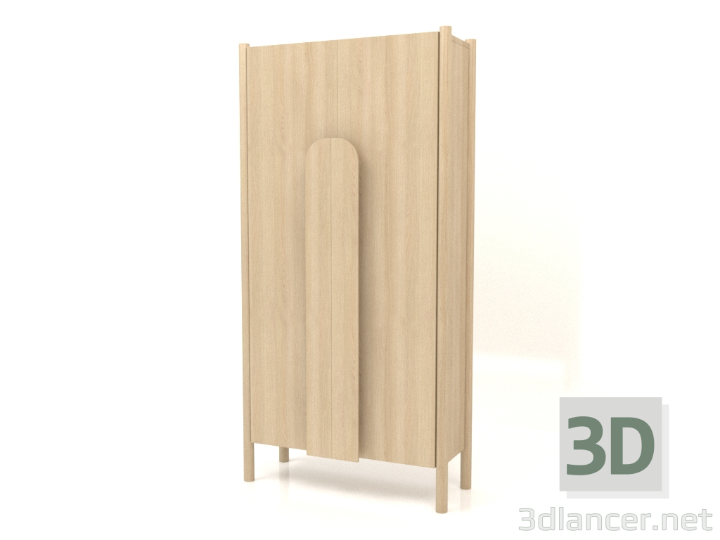 3d model Armario con tiradores largos W 01 (800x300x1600, blanco madera) - vista previa