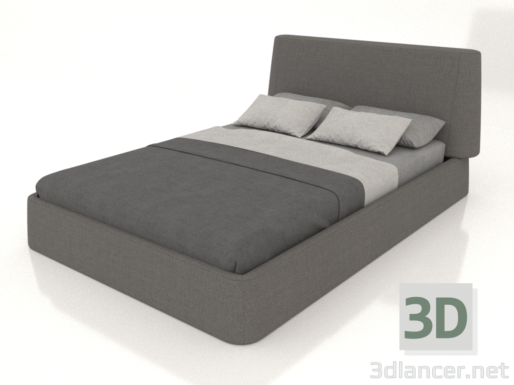 modello 3D Letto matrimoniale Picea 1400 (grigio) - anteprima