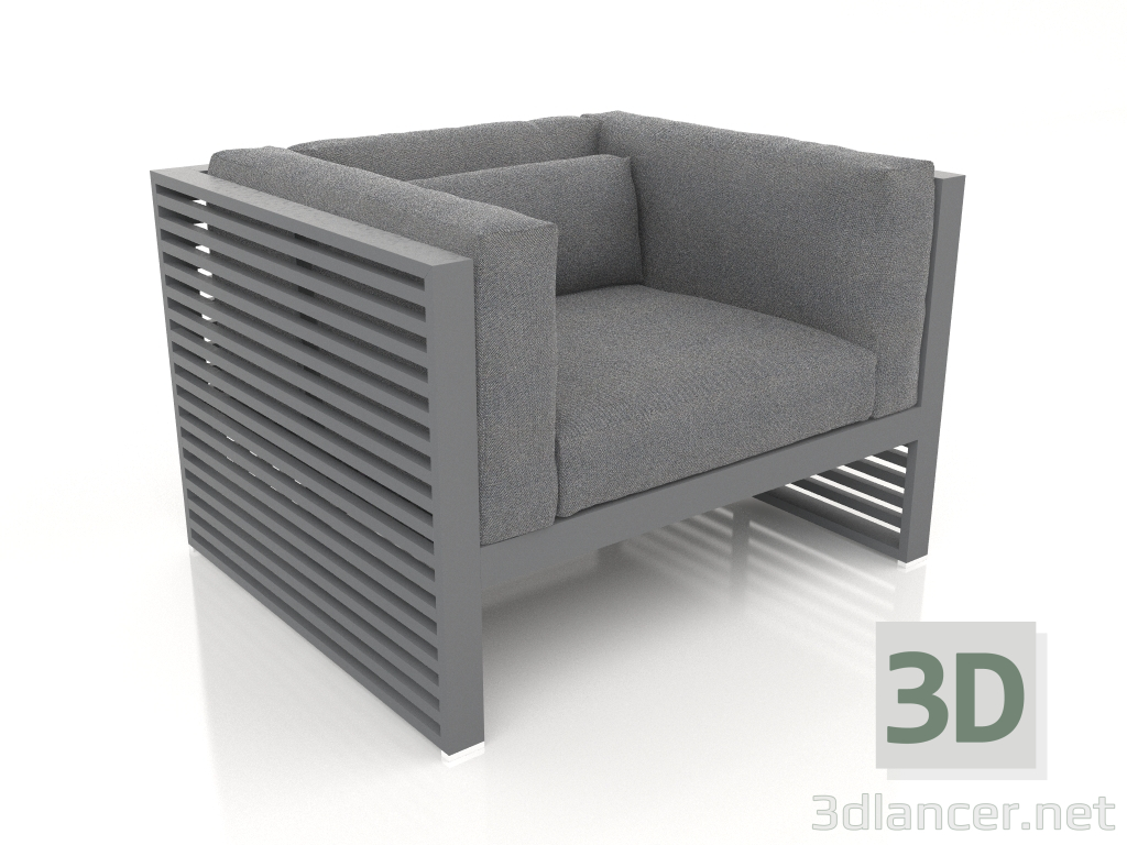 modello 3D Poltrona lounge (Antracite) - anteprima