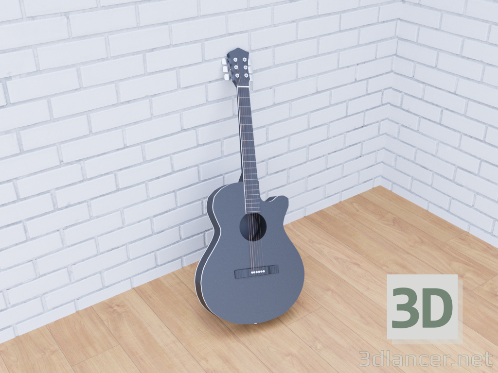 Guitarra 3D modelo Compro - render