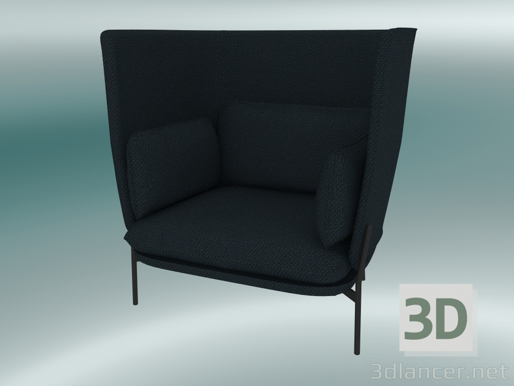 3d model Sillón Cloud (LN5, 90x111 H 120cm, Patas negras cálidas, Sunniva 2 192) - vista previa