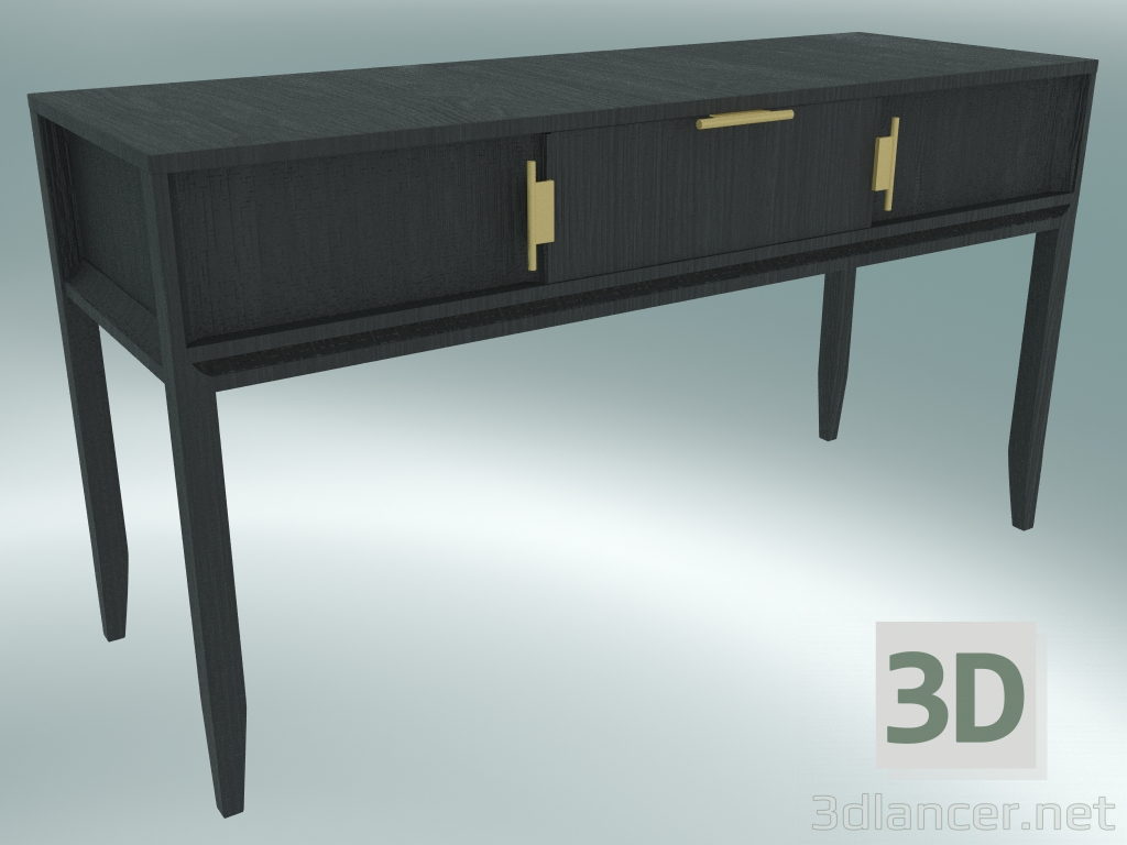 Modelo 3d Consola com 3 gavetas (Dark Oak) - preview