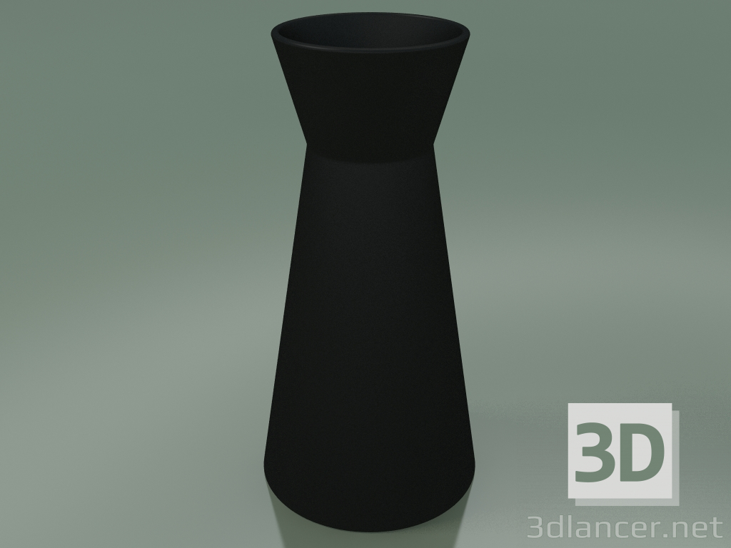 3d model Giravolta Vase - D vase (Matt Black) - preview