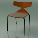 3d model Stackable chair 3710 (4 metal legs, with cushion, Orange, V39) - preview