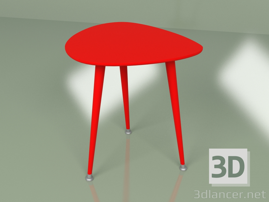 modello 3D Tavolino Drop monocromatico (rosso) - anteprima