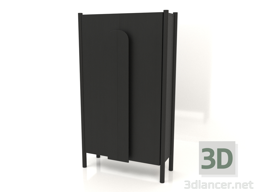 3d model Wardrobe with long handles W 01 (800x300x1400, wood black) - preview