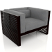 3d model Lounge chair (Black) - preview