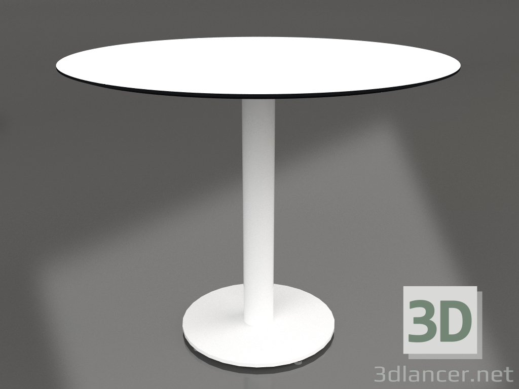 3d model Dining table on column leg Ø90 (White) - preview