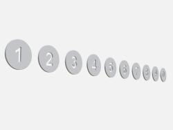 Collection of round numbers white