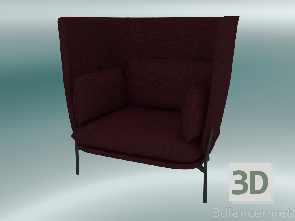 3d model Armchair Cloud (LN5, 90x111 H 120cm, Warm black legs, Sunniva 2 662) - preview