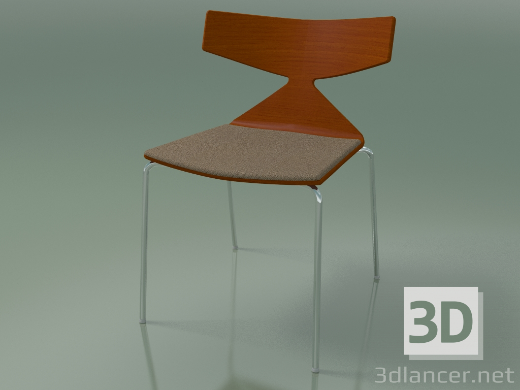 3D modeli İstiflenebilir sandalye 3710 (4 metal ayak, minderli, Turuncu, CRO) - önizleme