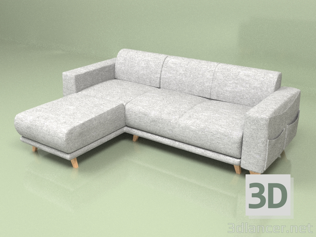 3d model Sofá Classy Sophie con canapé lado izquierdo - vista previa