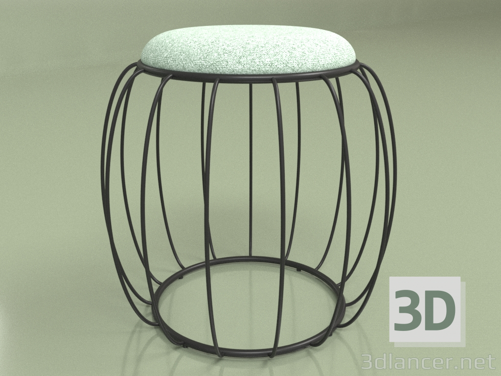 3d model Puffe Barrel (gris-azul, negro mate) - vista previa