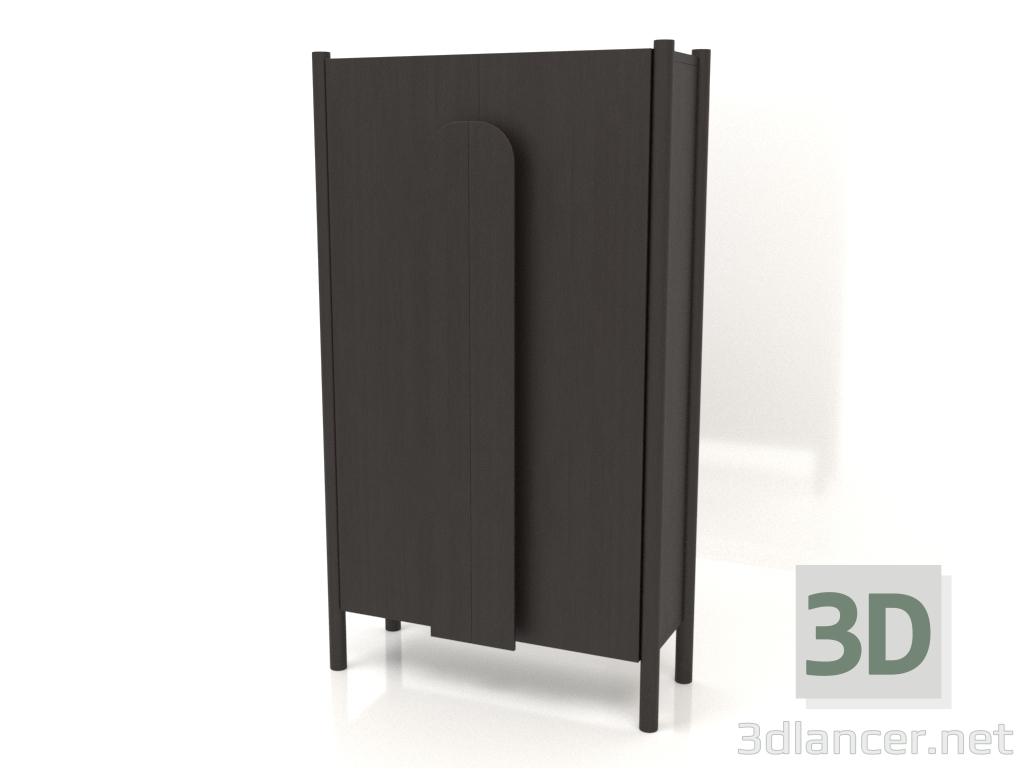 3D Modell Garderobe mit langen Griffen B 01 (800x300x1400, Holzbraun dunkel) - Vorschau