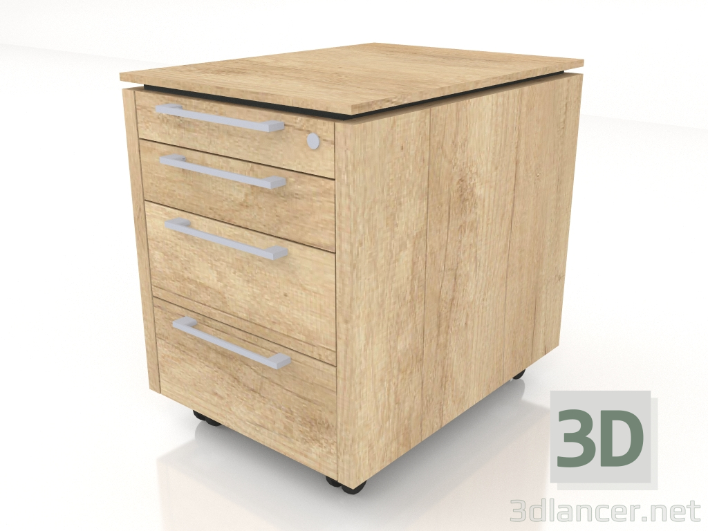 3d model Pedestal sobre ruedas Status XKD13 (452x606x598) - vista previa