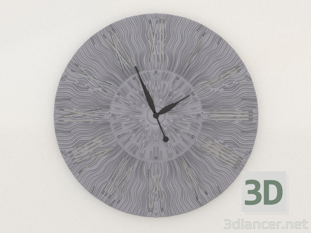 3D Modell Wanduhr TWINKLE (silber) - Vorschau