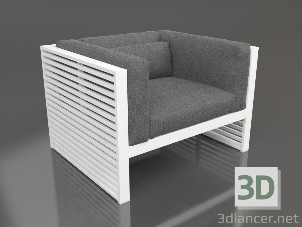 3d model Lounge chair (White) - preview