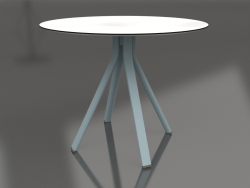 Tavolo da pranzo rotondo su gamba colonna Ø90 (Grigio blu)