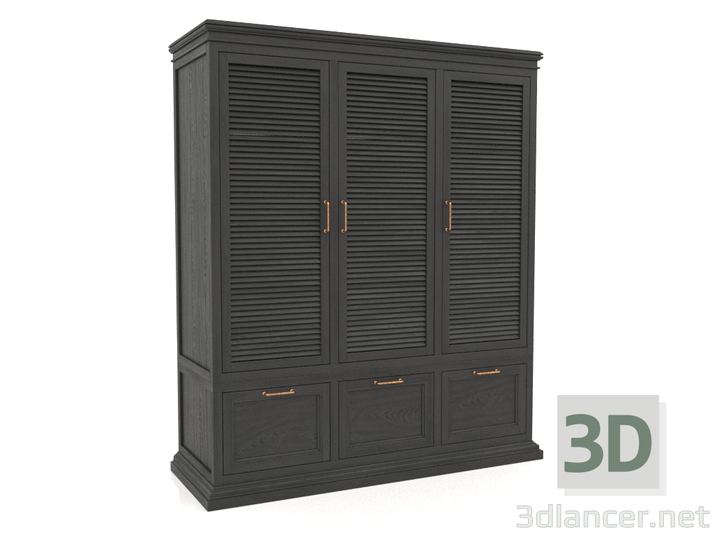 3d model Wardrobe (3 sections) - preview