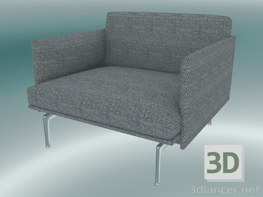 3d model Armchair Outline (Vancouver 14, Polished Aluminum) - preview