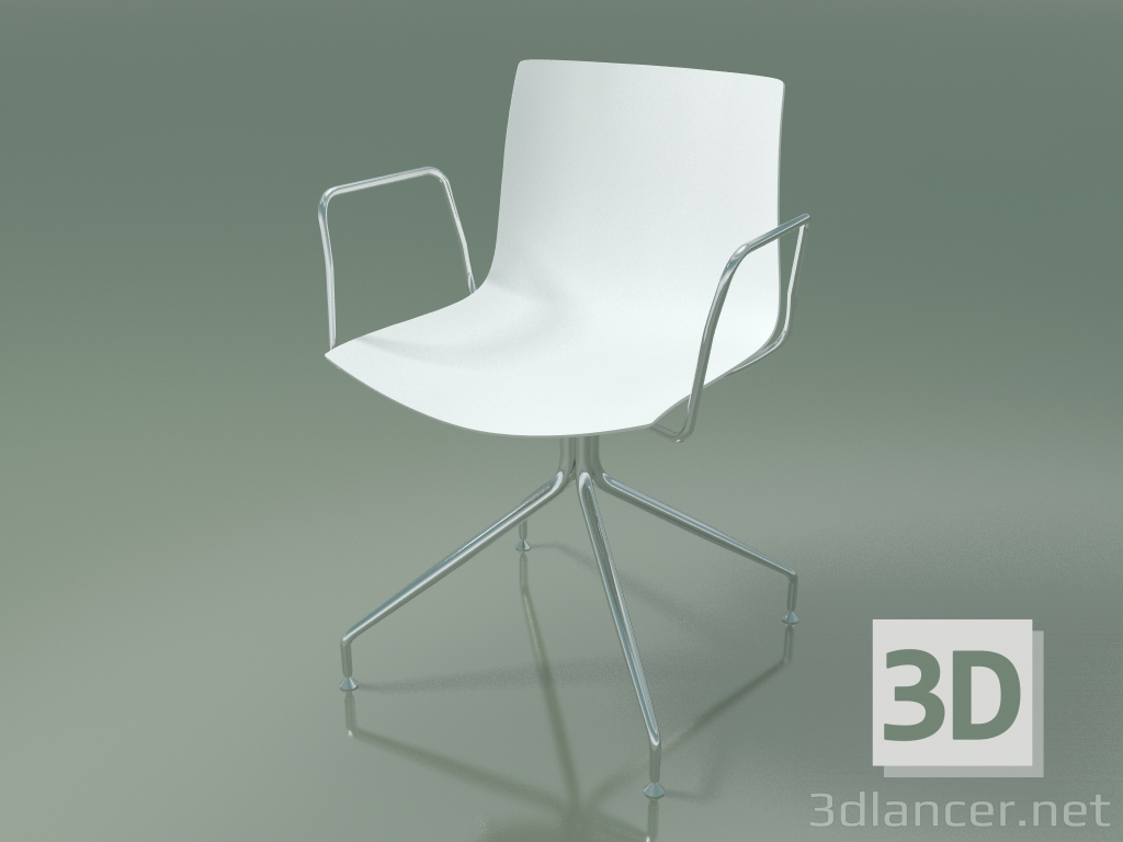 3d model Silla 0257 (giratoria, con reposabrazos, polipropileno PO00101) - vista previa