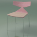 3d model Stackable chair 3710 (4 metal legs, with cushion, Pink, CRO) - preview