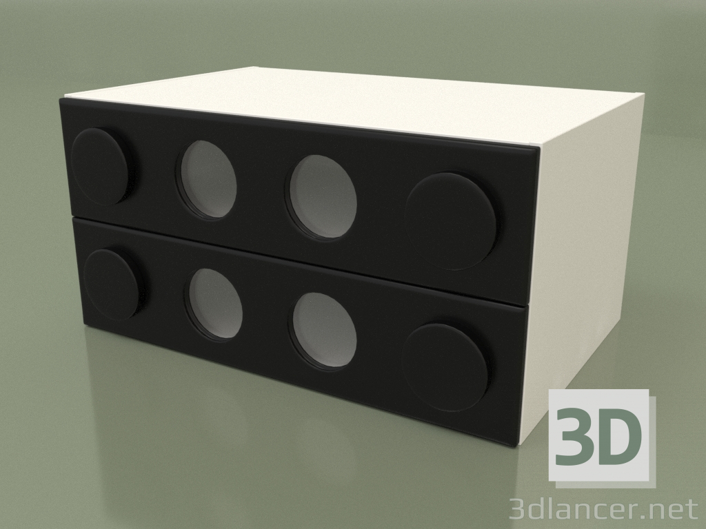 3d model Cajonera pequeña (Negro) - vista previa