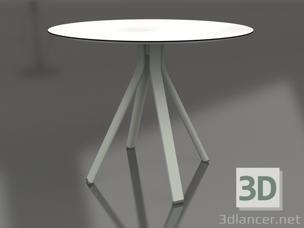 Modelo 3d Mesa de jantar redonda com perna de coluna Ø90 (cinza cimento) - preview