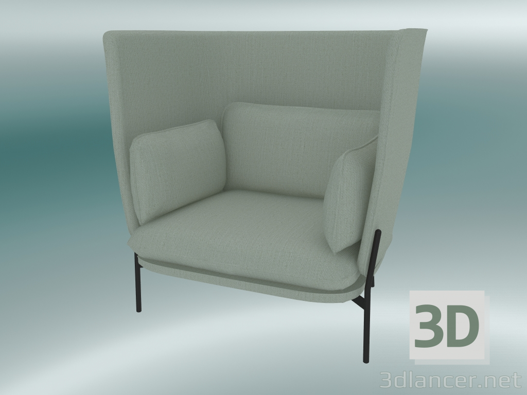 3d model Armchair Cloud (LN5, 90x111 H 120cm, Warm black legs, Sunniva 2 811) - preview