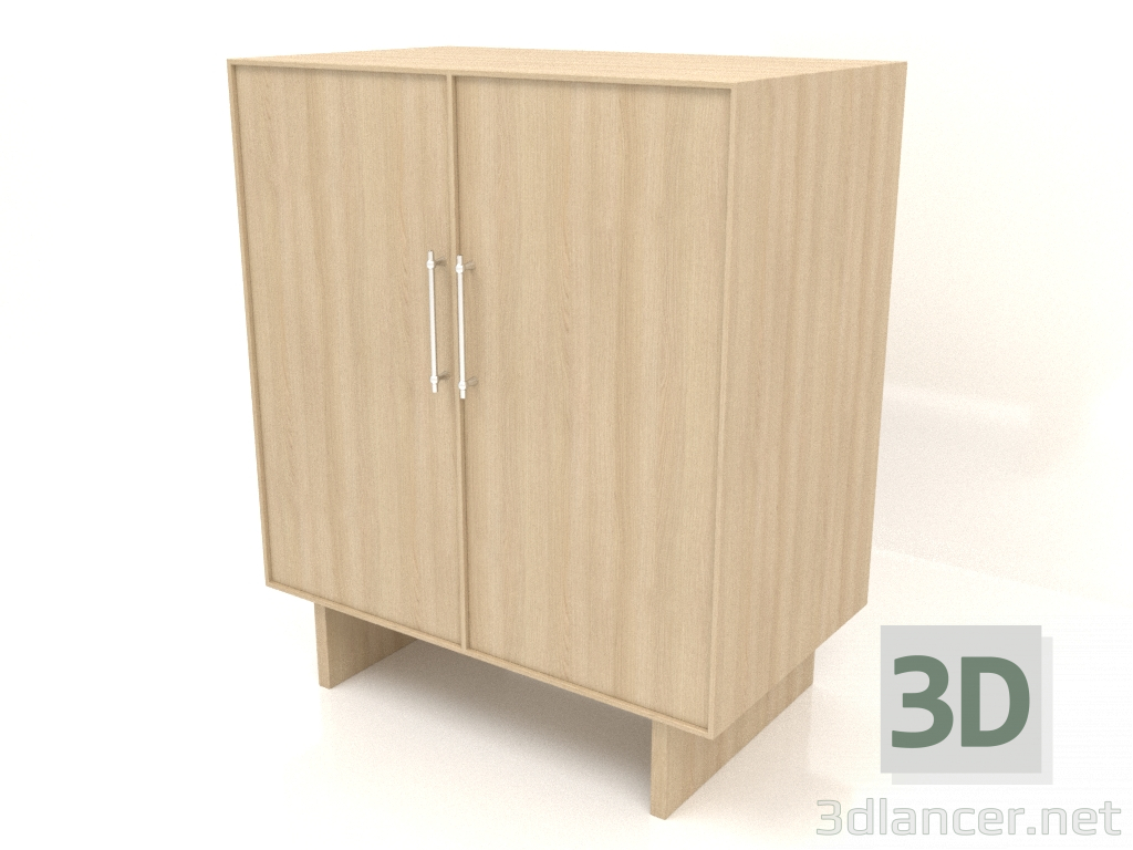 modello 3D Armadio L 02 (1000x600x1200, legno bianco) - anteprima