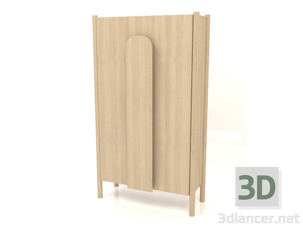 3d model Armario con tiradores largos W 01 (800x300x1400, blanco madera) - vista previa