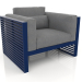 3d model Sillón con respaldo alto (Azul noche) - vista previa