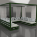 3d model Sofa with curtains (Bottle green) - preview