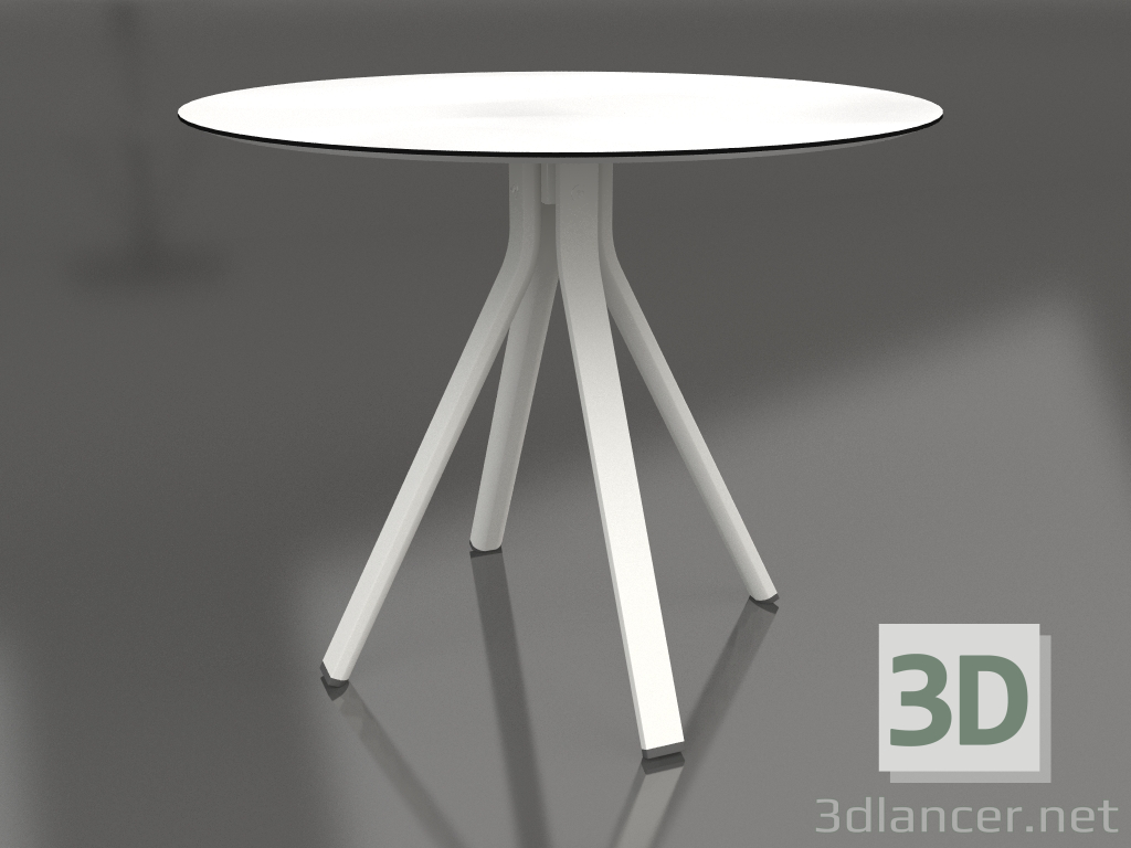 3d model Mesa de comedor redonda sobre pata columna Ø90 (gris ágata) - vista previa