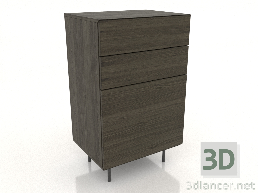 3d model Chest of drawers 4 600 mm (ash walnut) - preview